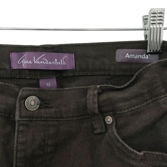 Ladies Gloria Vanderbilt Amanda STRETCH pants Brown Colored Jeans Size 12 - Picture 2 of 4
